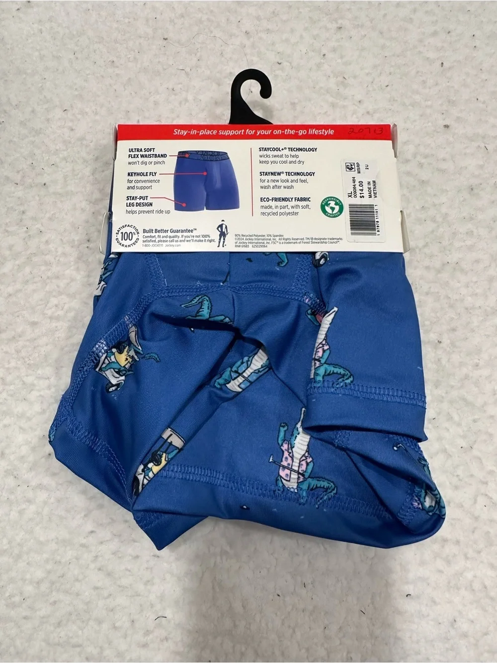 Jockey Blue Boxer Briefs with Golfer Print